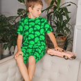 thumbnail image 4 of Balery Green Broccoli Conjunto de Pijama Infantil de Manga Corta con Estampado – Ropa de Dormir de Algodón Suave-XX-Large, 4 of 6