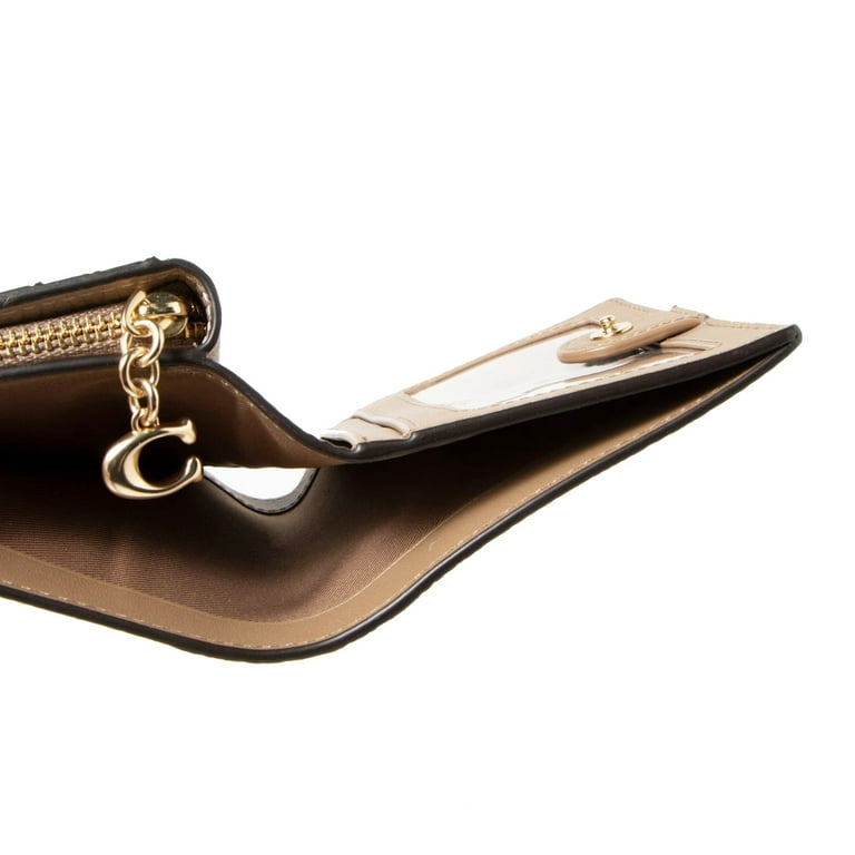 Coach Women's Small Pebbled Leather Snap Wallet (Taupe