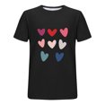 thumbnail image 4 of cfhntfmh Valentine's Day Matching Couples T Shirts Cute Grapgic Printed Short Sleeve Tops Unisex Plus Size Crewneck Shirts, 4 of 4