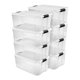 thumbnail image 3 of 70 Quart Ultra Storage Box, Transparente con Tapa Blanca y Cierres Negros, 4-Pack, 3 of 18