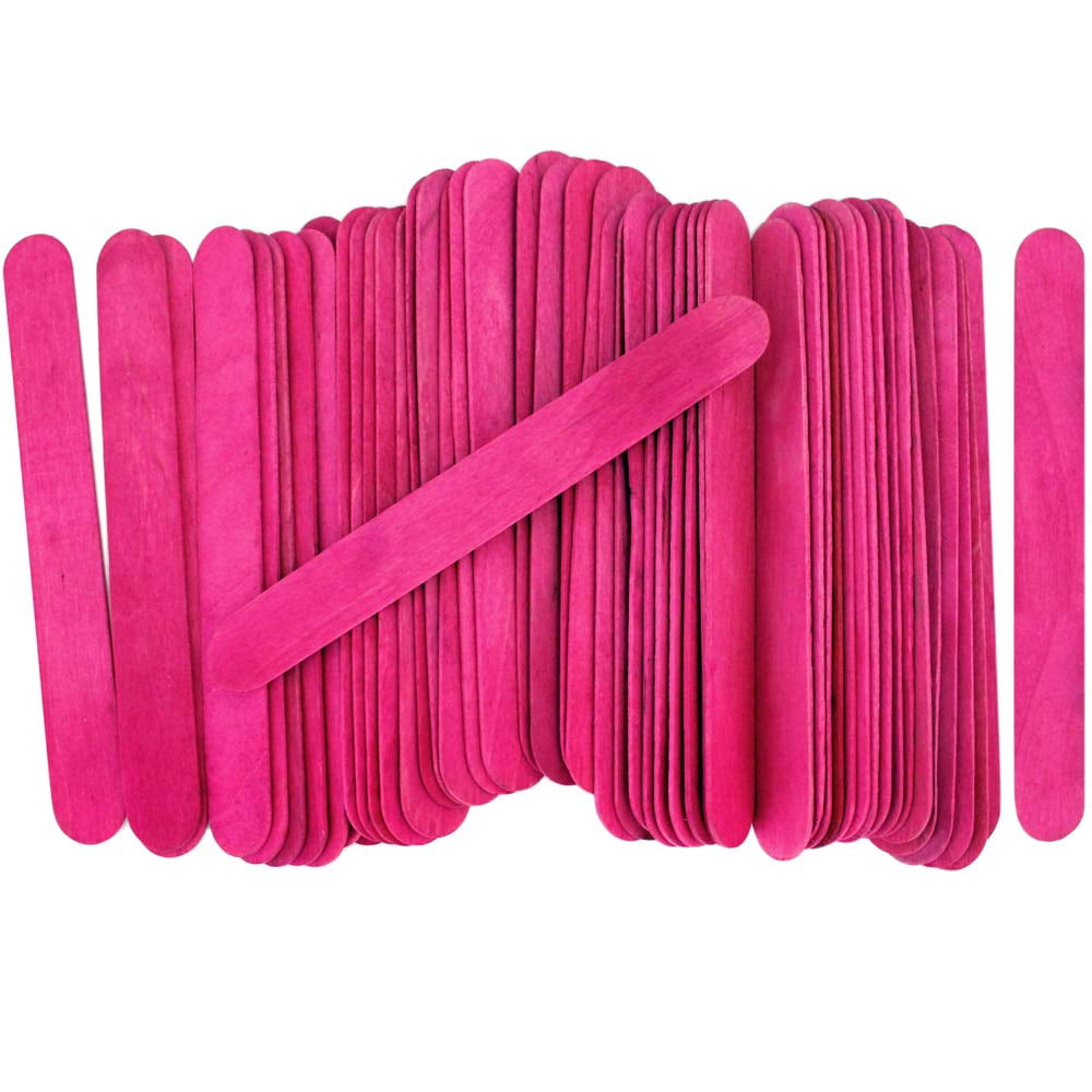 CraftySticks- 600 Pack, 6 Inch Pink Color, Jumbo Wood Popsicle Sticks for Crafts, Home, School Art, Building, Learning, Wood Tongue Depressor Size