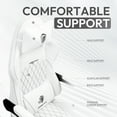 thumbnail image 6 of Dowinx Ergonomic Gaming Chair with Pocket Spring Cushion & Massage Lumbar Support - High Back Office Computer Chair with Footrest for Adults, 300LBS Capacity, Leather Design， White, 6 of 8