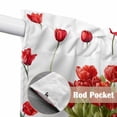 thumbnail image 4 of Red Tulip Flowers Swag Curtains for Kitchen/Bedroom/Living Room, Spring Floral Vintage Drum Rustic Scalloped Curtains 63 Inch Long, Window Swag Topper Curtains Valances 2 Panels Set 36"x63", 4 of 8