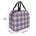 thumbnail image 2 of Disketp Purple Floral Gingham Check Plaid Lunch Bag for Women Men, Leakproof Thermal Cooler Sack Food Handbags Case High Capacity forTravel Work School Picnic, 2 of 5