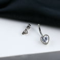 thumbnail image 3 of OUFER 316L Surgical Steel Belly Button Rings Heart Shaped Navel Piercing Clear CZ Belly Rings Navel Rings Belly Piercing Body Piercing Jewelry-Rainbow CZ, 3 of 3