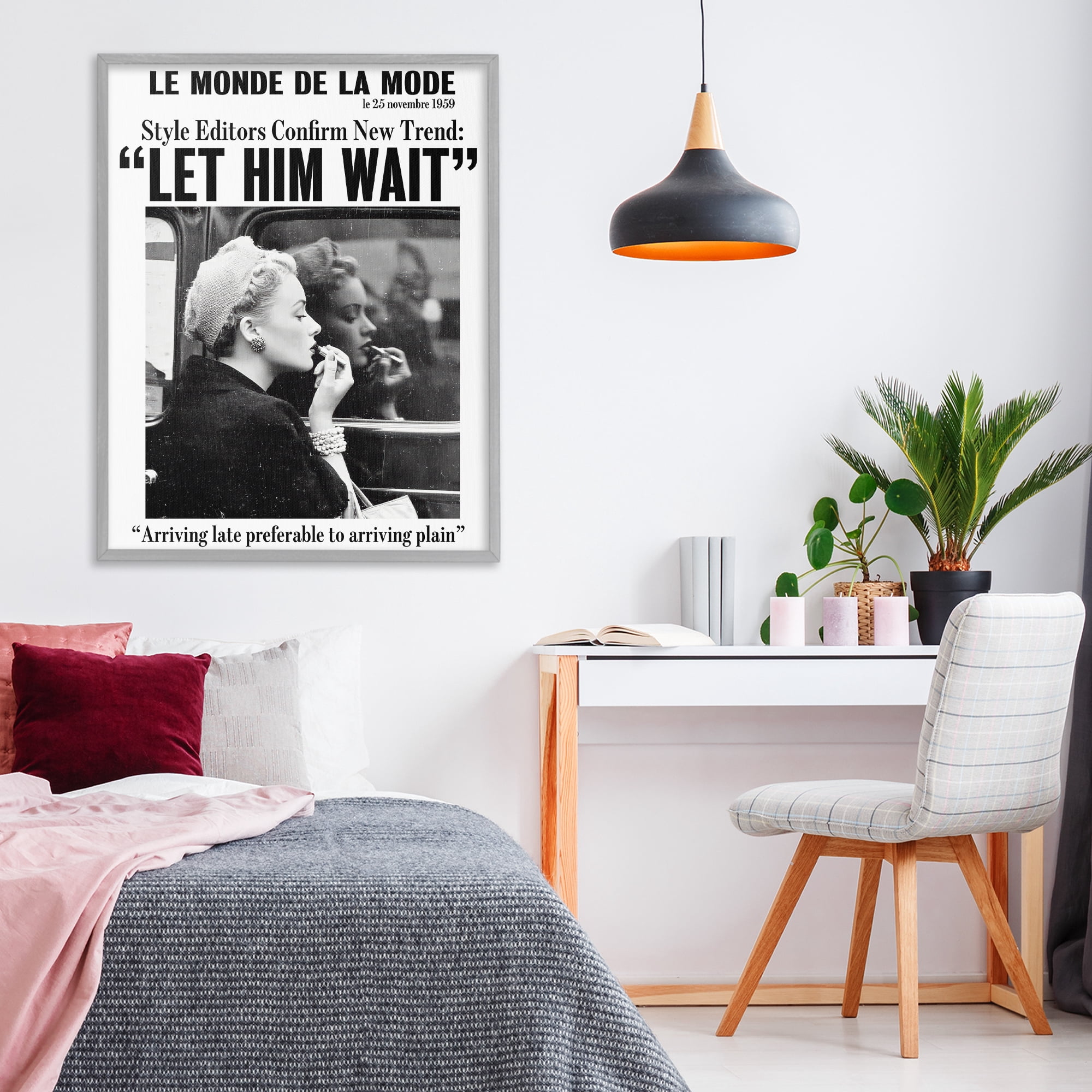 Stupell Industries Let Him Wait Advice Gray Framed Giclee Art, design by Annabelle Hall