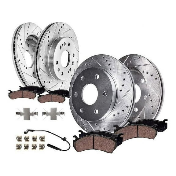 Front and Rear Brake Pad and Rotor Kit - Compatible with 2019 - 2022 Chevy Silverado 1500 2020 2021