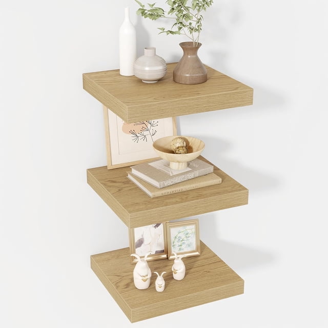 Floating Shelves Deep Floating Shelf Wall Mounted Wall Shelves Rustic Deep Bookshelf Extra Deeper & Thicker Display Shelves for Bedroom Living Room Set of
