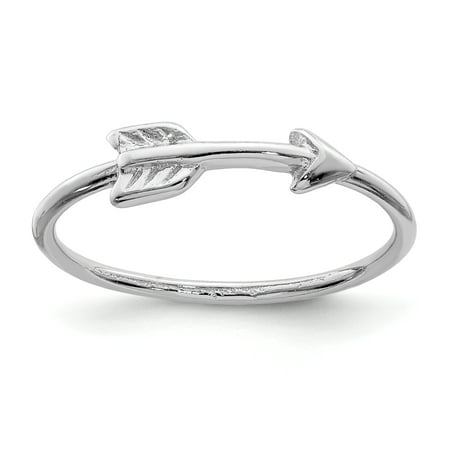 Sterling Silver Rhodium-plated Polished Arrow