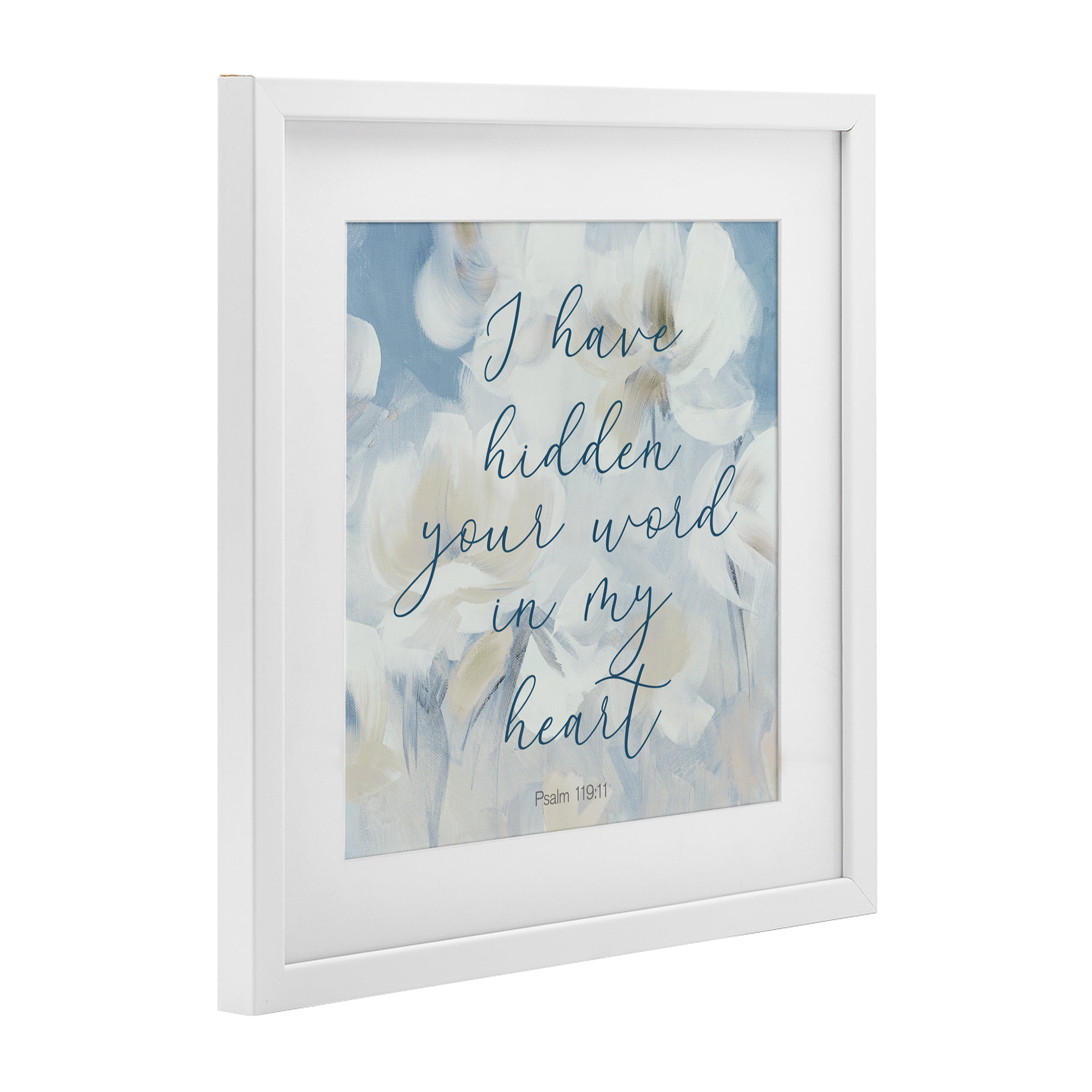 Stupell Industries Hidden Your Word In My Heart White Framed Print Under Glass, design by Lanie Loreth