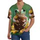 thumbnail image 1 of Balery Tree Frog Sitting On Sunflowes Camisa Casual de Manga Corta con Botones para Hombre, Texturizada, Estilo Cubano, para Playa, Verano-XX-Large, 1 of 5