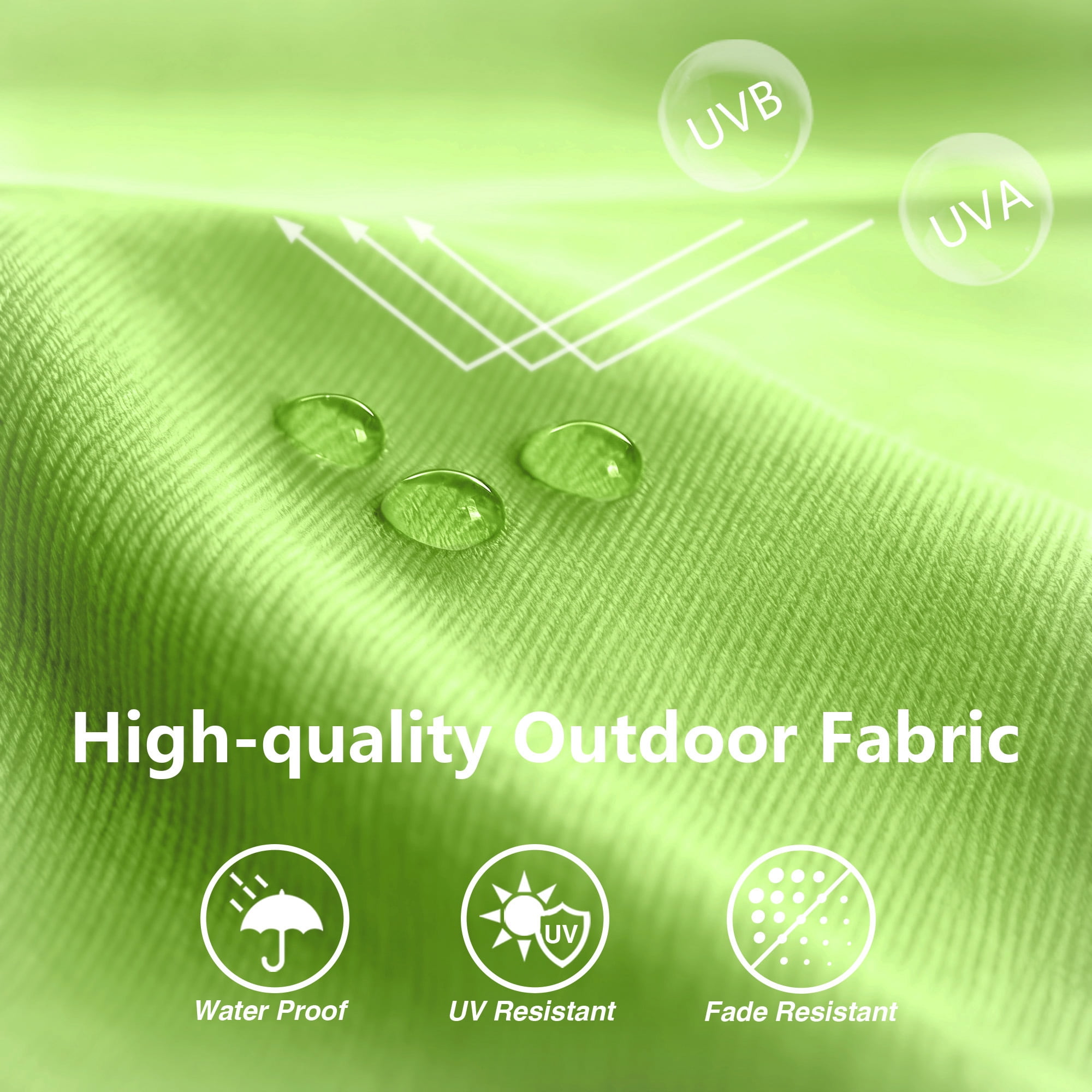 Kool 10FT Outdoor Patio Umbrella with Push Button Tilt and Crank Handle, Market Umbrella with 8 Sturdy Umbrella Ribs, Lime Green