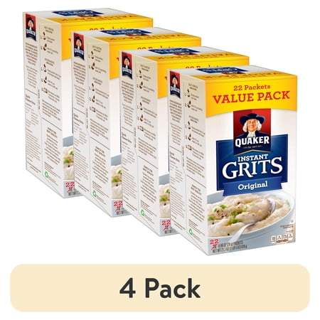 (4 pack) Quaker Instant Grits Original, 0.98 oz 22 Count