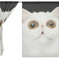thumbnail image 3 of Coolnut Funny Portrait of Cat W55 x L78 Inches Sheer Gauze Door Window Curtain Panels Drapes for Living Room Bedroom Kids Room Decoration Window Treatment Set of 2 Panels, 3 of 4