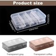 thumbnail image 3 of Double Jewelry Organizer Plastic Compartment Jewelry Organizer Small Box Square Carrying Storage Transparent Grey, 3 of 6