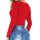 thumbnail image 3 of Body MANGOPOP para mujer, cuello redondo, manga larga, rojo, 3 of 5