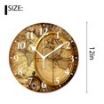 thumbnail image 2 of 12 Inch Wall Clock Battery Operated Silent Clock Decorative for Office, Kitchen, Outdoor, Living Room，Accurate Map Exquisite Design, 2 of 4