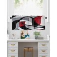 thumbnail image 5 of Valances for Windows Red Black Twist Art Rod Pocket Cafe Window Treatments Valance Curtains for Kitchen Bathroom Laundry Basement Windows 54"x18", 5 of 9