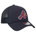 thumbnail image 3 of Men's New Era Navy Atlanta Braves 9FORTY A-Frame Trucker Adjustable Hat, 3 of 5