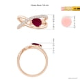 thumbnail image 4 of ANGARA Natural Criss Cross Pear Shaped Ruby Ring with Diamond Accents in 14K Rose Gold for Women (Size-7x5mm) | July Birthstone Jewelry for Her | Natural Ruby Rings, 4 of 9