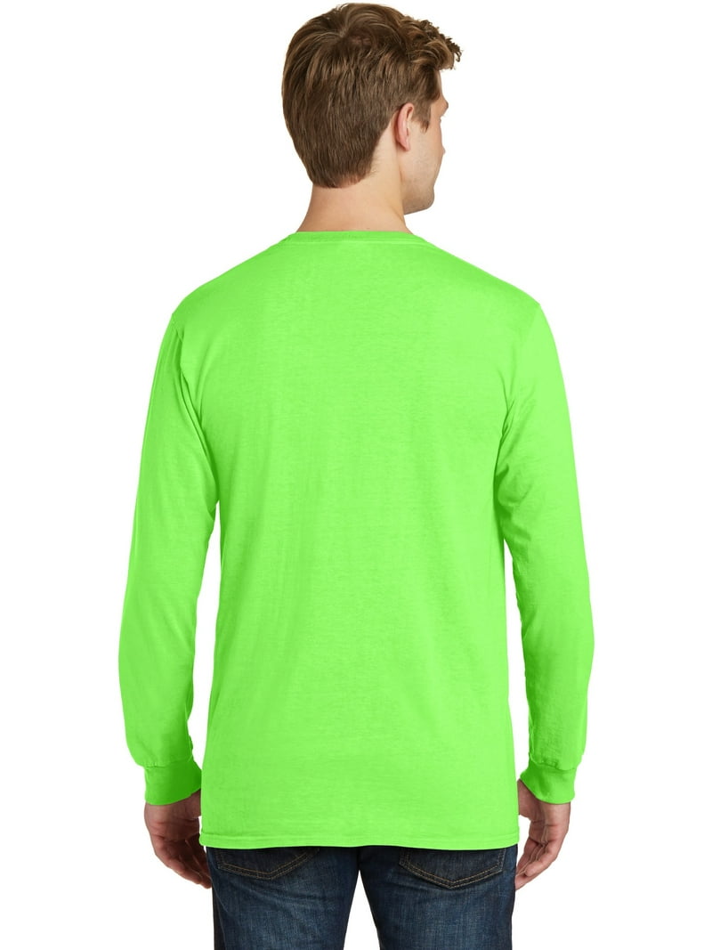 Port Co Adult Male Men Plain Long Sleeves T-Shirt Neon Green 3X Port Co Adult Male Men Plain Long Sleeves T-Shirt Neon Green 3X