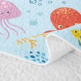thumbnail image 5 of Manfei Octopus Shark Animal Bed Spread Queen, Sea Coral Fish Queen Coverlet Set, Sky Blue, 3-Piece, 1 Quilt and 2 Pillowcases, 5 of 7