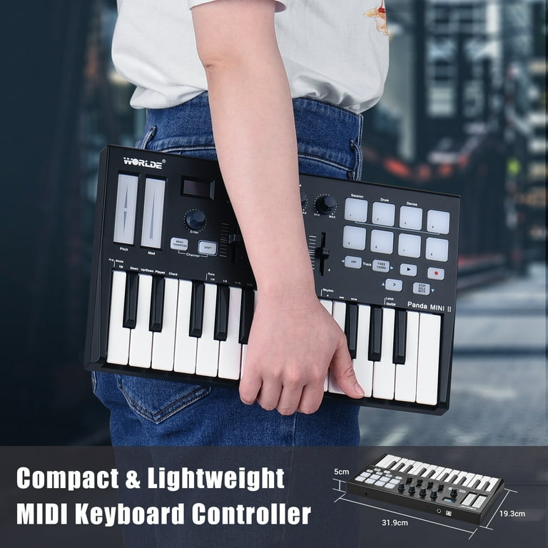 WORLDE Panda MINI II Portable 25 Key USB MIDI Keyboard Controller