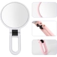 thumbnail image 4 of Dual-Sided Magnifying Handheld Mirror with Folding Handle Portable Travel Makeup 10X 15X Magnification Multifunctional Pedestal ABS 360 Rotation Hook Design, 4 of 8