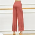 thumbnail image 5 of OSOLU Women Solid Color Wide Leg Pants High Waist Straight Vertical Vertical Stretch Modern Dance Training Pants Classical Dance Pants Yoga Pants Trousers Daily Relaxed Fit Breathable Bottoms, 5 of 5