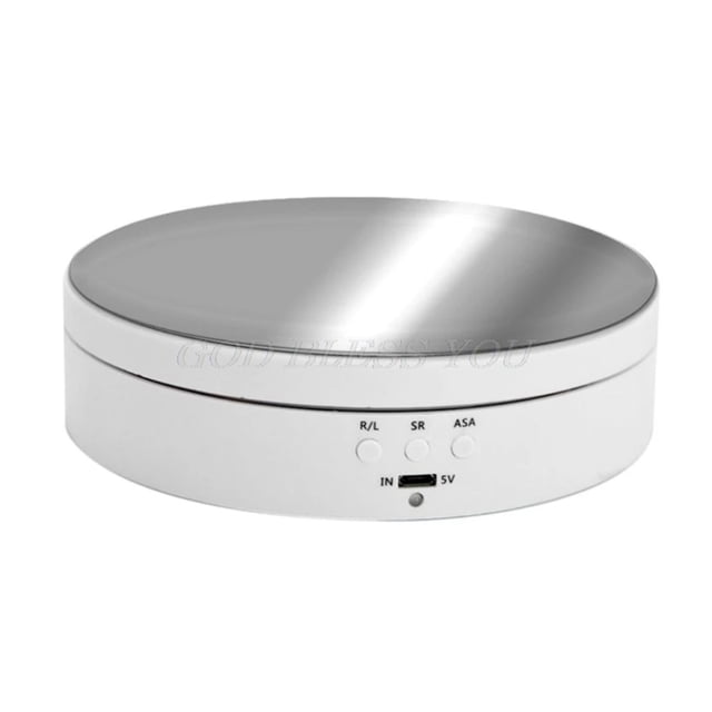 3 Speeds Electric Rotating Display Stand Mirror 360 Degree Turntable Jewelry Holder For Photography Video Props ,Excellent Structural Design