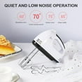 thumbnail image 4 of BYXAS Portable 7 Speed Mixing Electric Hand Mixer with Stainless Steel Whisk Beater Attachments & Snap Storage Case, Compact Lightweight 150 Watt Powerful Blender for Baking & Cooking, White, 4 of 8