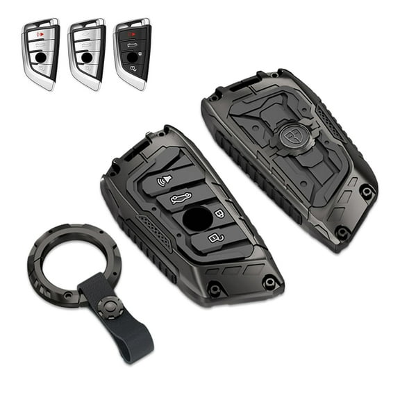 Key Cover Case, Zinc Alloy Metal Key Fob Case Shell Compatible for BMW 1 2 5 7 M Series X1 X4 X5 X6 F15 F16 F48
