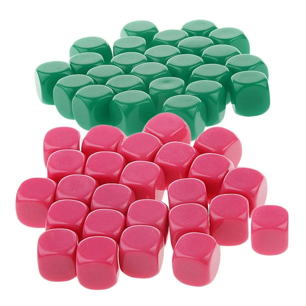 Dados en de 50x16 mm D6 Dados de de acrílico de seis para jugar s de Verde + Rosa Roja