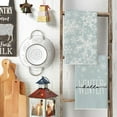 thumbnail image 3 of Aqua Snowflake Hello Winter Kitchen Towels Dish Towels, 16x24 Inch Farmhouse Holiday Decoration Cleaning Set of 2, 3 of 6