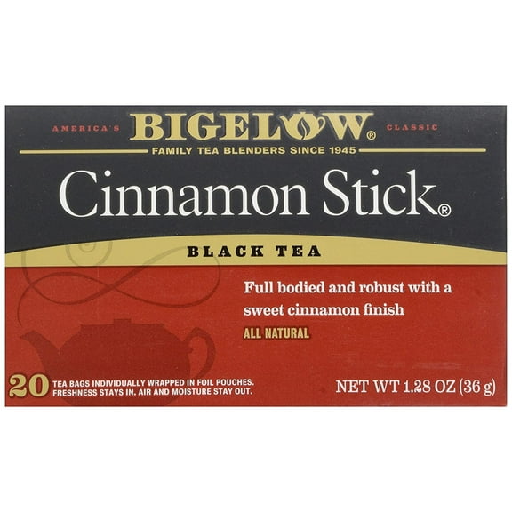 Bigelow Tea All Natural Black Tea Cinnamon Stick - 20 Tea Bags Pack of 4