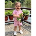 thumbnail image 5 of BemeyourBBs Toddler Baby Girl Summer Clothes Strawberry Outfits Cute Print Crew Neck Short Sleeve T-Shirts Elastic Waist Shorts Set 2Pcs Toddler Girls Summer Outfit, 5 of 9