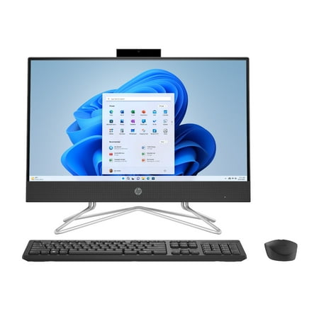 HP 21.5" All-in-One PC, Intel Pentium Silver J5040, 8GB SDRAM, 128GB SSD, Jet Black, Windows 11 Home in S mode, 22-dd0153w