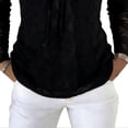 thumbnail image 4 of Bixock Summer Women's Tops,Long Sleeve Shirts for Women,Blouse for Women Solid Color Crew Neck Long Sleeve Back Lace Pullover Tops, 4 of 5