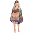 thumbnail image 7 of Abstract Hill Ink Painting Hooded Beach Towel Kids Bath Towels Quick Dry for Pool Swiming 50" x 23.5" Microfiber Soft Bathrobe, 7 of 7