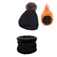thumbnail image 4 of GDREDA Winter Knitted Wool Set with Velvet and Thermal Padding for Cold Weather Comfort Black,One Size, 4 of 4