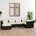 thumbnail image 1 of vidaXL 6 Piece Garden Lounge Set with Cushions Poly Rattan Black, 1 of 5