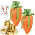 thumbnail image 1 of 10pcs Easter Carrot Velvet Gift Bag Jewelry Basket Candy Bags With Drawstring, 1 of 1