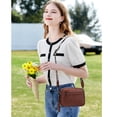 thumbnail image 4 of KL928 Small Crossbody Bag for Women Soft FAUX Leather Cell Phone Purse Wallet Purse with Wide Strap(Chestnut Brown), 4 of 7