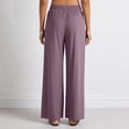 thumbnail image 6 of CAIXIA Wide Leg Pants for Women Flowy Palazzo Drawstring Elastic Waist Trousers with Pockets Summer Beach Vacation Clothes, 6 of 7