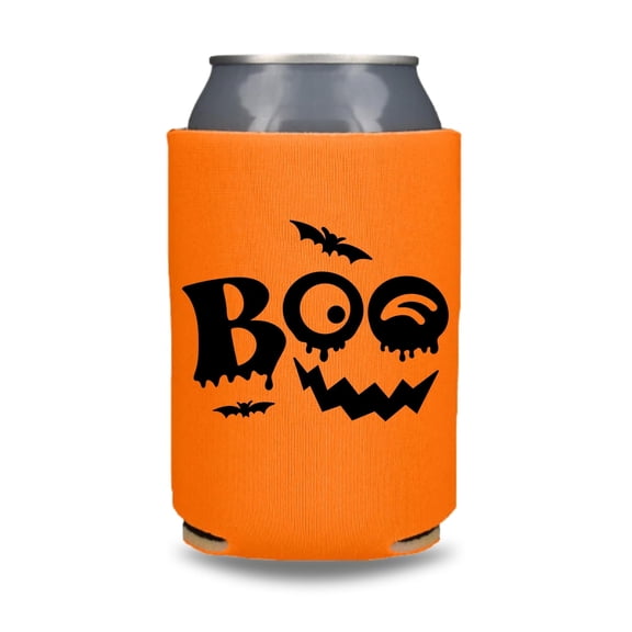 Boo Halloween Can Coolers, Funny Trick or Treat, Halloween Party Favors, Spooky Beer Hugger, Halloween Coolies (Orange)