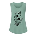thumbnail image 2 of Tiqkatyck Tank Tops for Women Trendy Women's 2025 Chic Round Neck Short Sleeve Shirts 2D Printed Casual Loose Fit Vest Sleeveless Tunic Tops Summer Tops for Women Mint Green XXXL, 2 of 7
