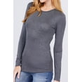 thumbnail image 3 of Women's Casual Crew Neck Top  Long Sleeve, Lightweight Rayon Spandex Jersey, 3 of 4
