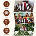thumbnail image 4 of Round Fitted Tablecloth with Elastic Edge, American Flag Baseball Fitted Table Cloth for Round Tables, Patriot Black and White Red Waterproof Tablecloth for Outdoor Picnic Party 45-54in, 4 of 9