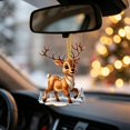 thumbnail image 4 of Hyknon Cute Acrylic Christmas Ornaments Pendant, Clear 2D Flat Festive Decor with Hanging Rope, Thick Reindeer Rearview Mirror Pendant, Portable Hanging Decor for Xmas Tree Car Backpack Holiday Gifts, 4 of 7