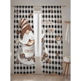 thumbnail image 5 of Coffee Time Sheer Curtains 2 Panels Set Brown Gnome Black Buffalo Plaid Farmhouse Lihgt Filtering Rod Pocket Voile Drape, Semi Sheer Window Curtains for Bedroom Living Room, 52"x108", 5 of 5